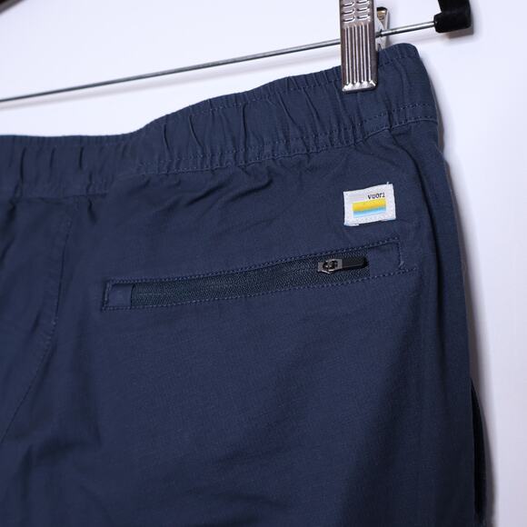 VUORI Ripstop Pant Indigo Tapered Leg Cotton Zip Pocket Stretch Casual Men's M - Picture 11 of 14